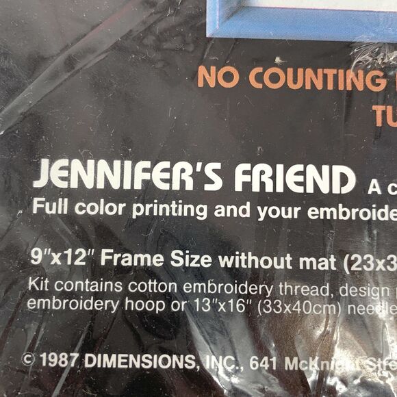 Dimensions Jennifer's Friend No Count Cross Stitch Kit - New in Packaging - Picture 4 of 6